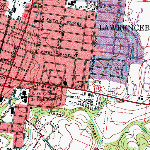 Topographic Map of Commissioner District 18, TN