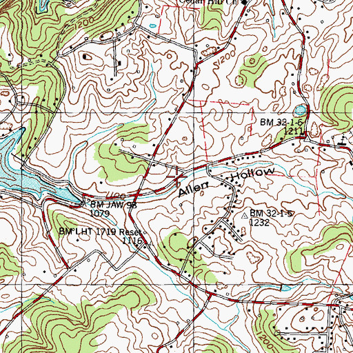 Topographic Map of Commissioner District 13, TN