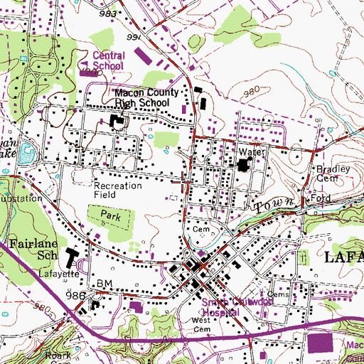 Topographic Map of Commissioner District 14, TN