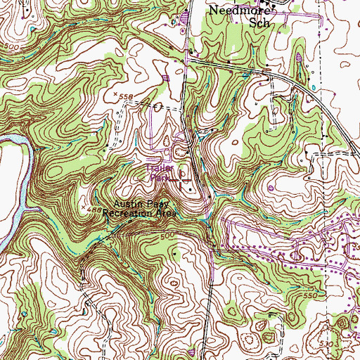 Topographic Map of Commissioner District 14, TN