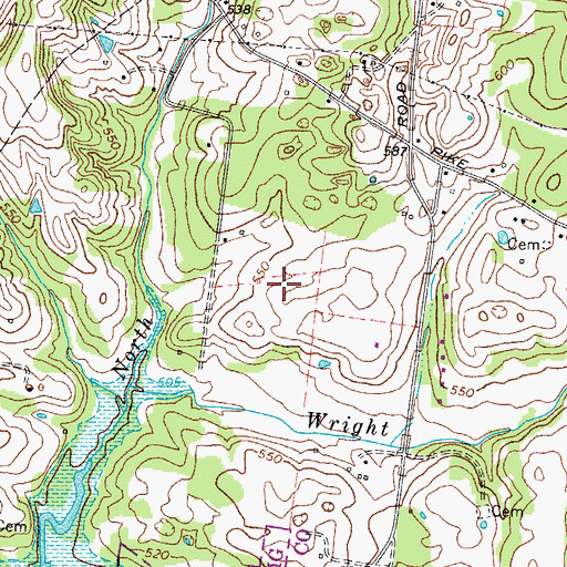 Topographic Map of Commissioner District 16, TN
