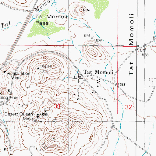 Topographic Map of Tat Momoli, AZ