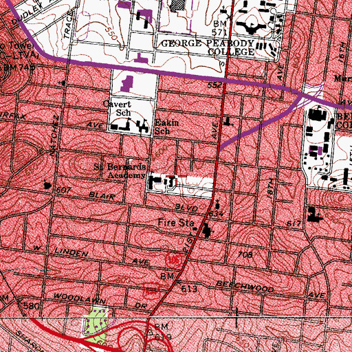 Topographic Map of Commissioner District 18, TN