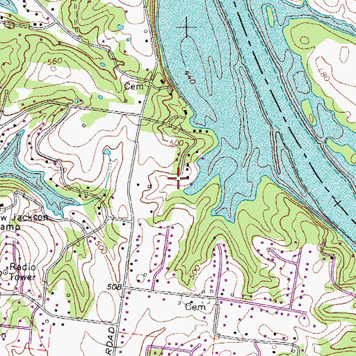 Topographic Map of Commissioner District 18, TN