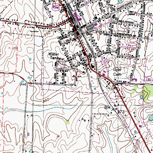Topographic Map of Commissioner District 19, TN