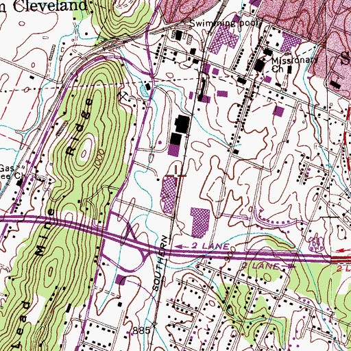 Topographic Map of Commissioner District 5, TN