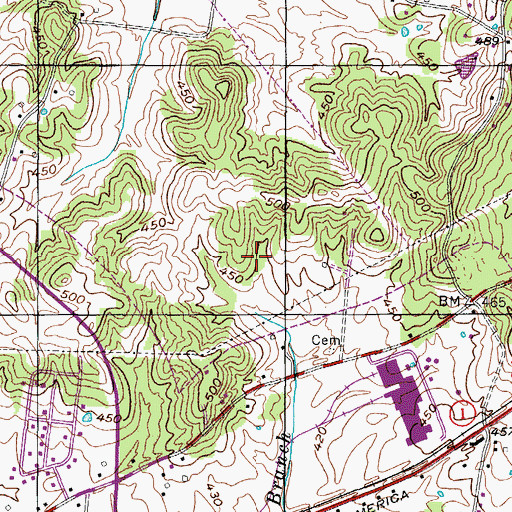 Topographic Map of Commissioner District 5, TN