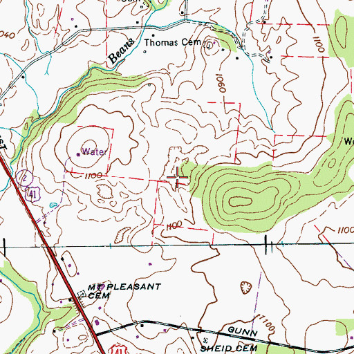 Topographic Map of Commissioner District 5, TN