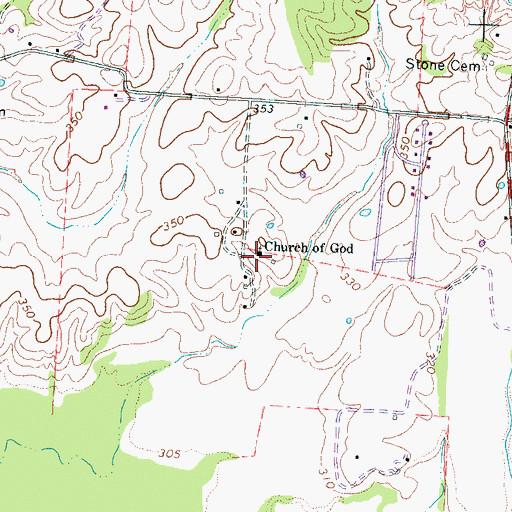 Topographic Map of Commissioner District 5, TN