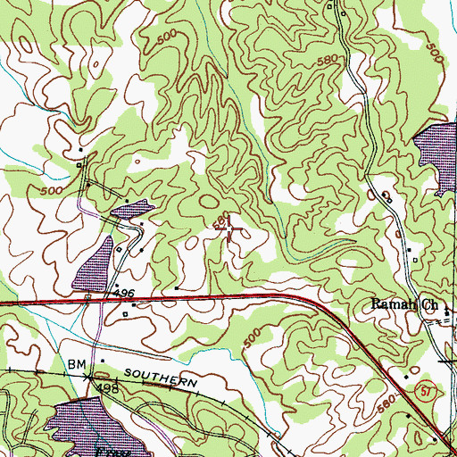 Topographic Map of Commissioner District 5, TN