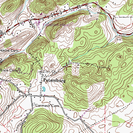 Topographic Map of Commissioner District 5, TN