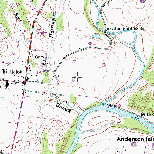 Topographic Map of Commissioner District 5, TN