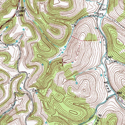 Topographic Map of Commissioner District 5, TN