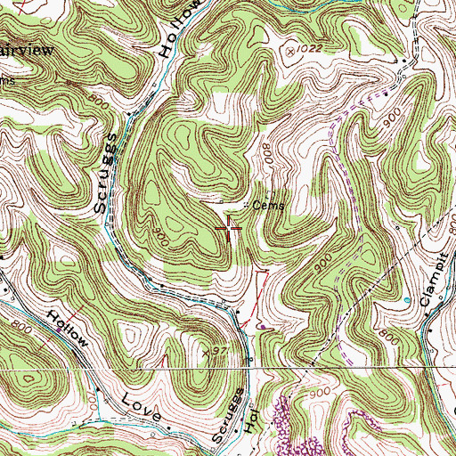 Topographic Map of Commissioner District 5, TN