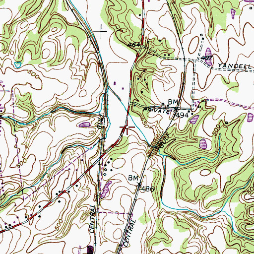 Topographic Map of Commissioner District 5, TN