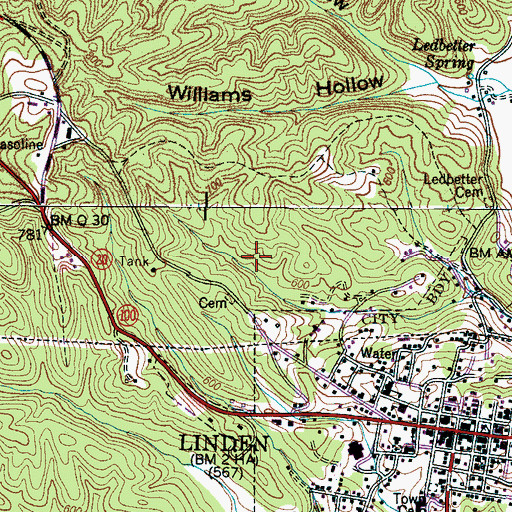 Topographic Map of Commissioner District 5, TN