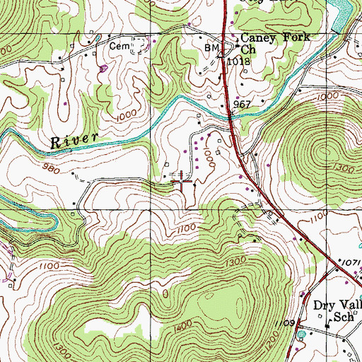 Topographic Map of Commissioner District 5, TN