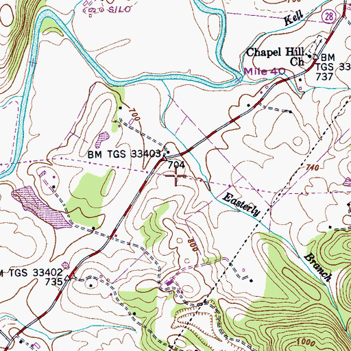 Topographic Map of Commissioner District 5, TN