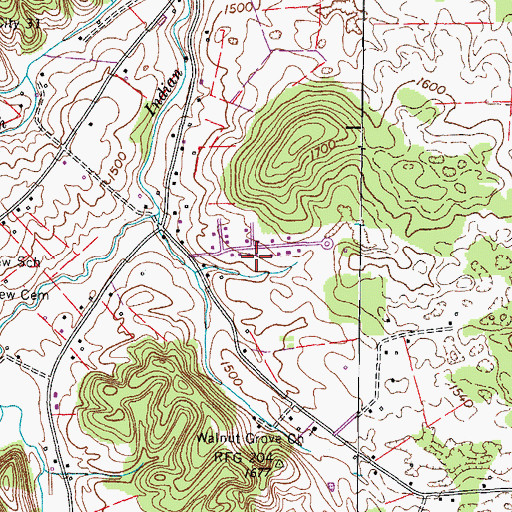 Topographic Map of Commissioner District 5, TN
