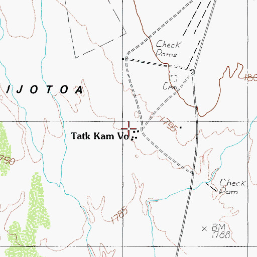 Topographic Map of Tatk Kam Vo, AZ