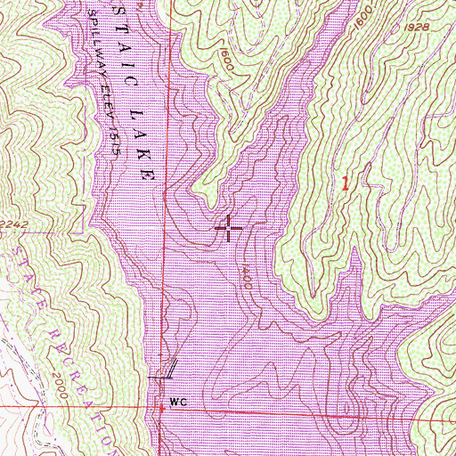 Topographic Map of Necktie Canyon, CA