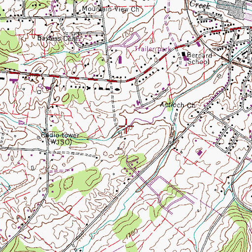 Topographic Map of Commissioner District 5, TN