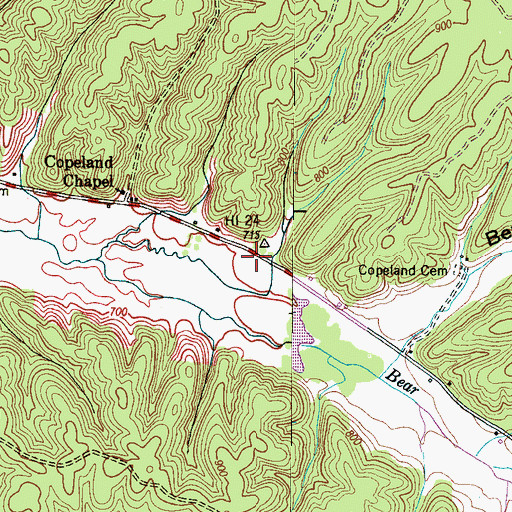 Topographic Map of Commissioner District 5, TN