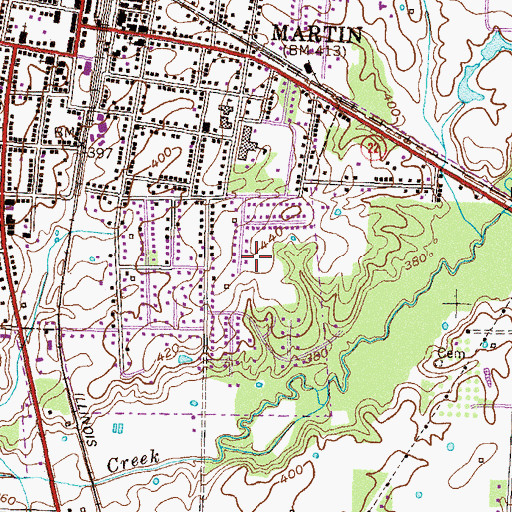 Topographic Map of Commissioner District 5, TN