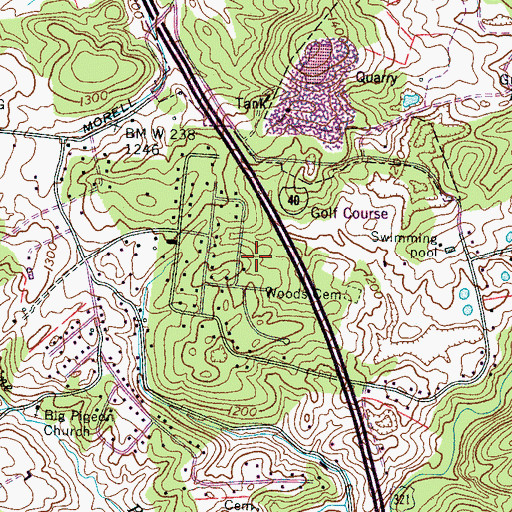 Topographic Map of Commissioner District 6, TN