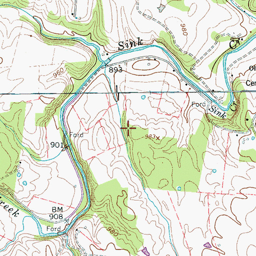 Topographic Map of Commissioner District 6, TN