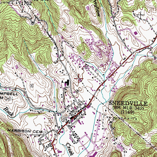 Topographic Map of Commissioner District 6, TN