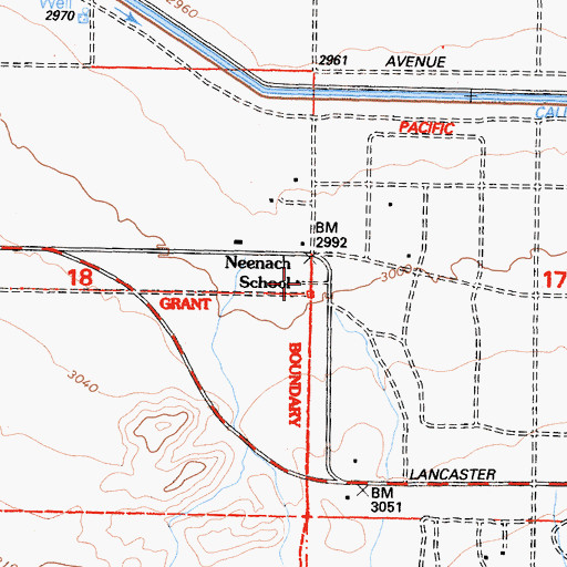 Topographic Map of Neenach Elementary School, CA