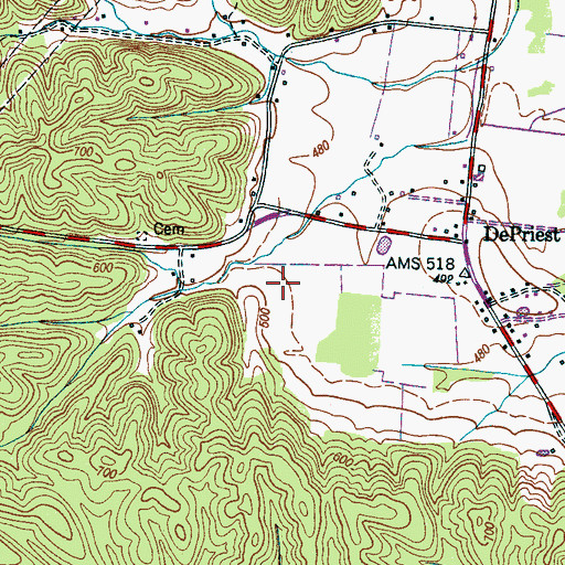 Topographic Map of Commissioner District 6, TN