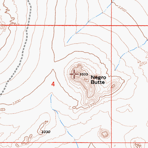 Topographic Map of Negro Butte, CA