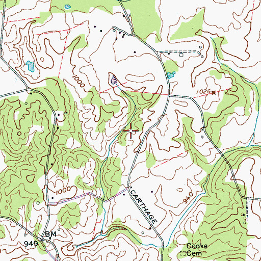 Topographic Map of Commissioner District 6, TN