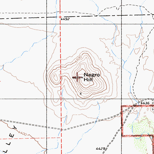 Topographic Map of Negro Hill, CA