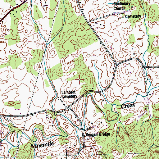 Topographic Map of Commissioner District 7, TN