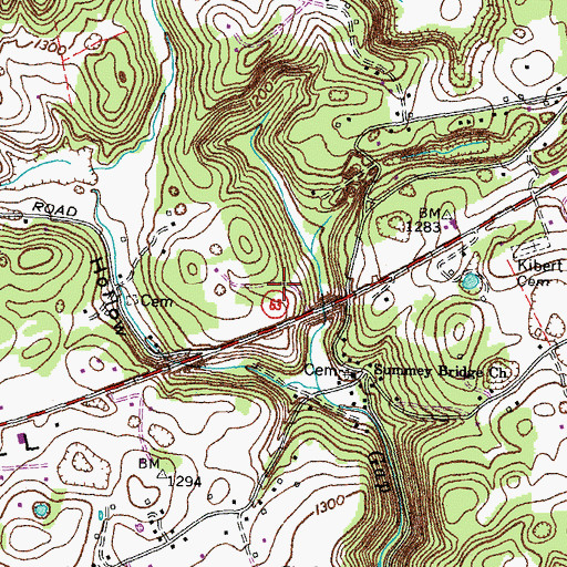 Topographic Map of Commissioner District 7, TN