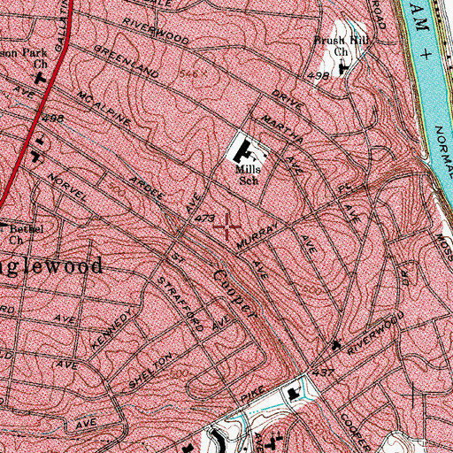 Topographic Map of Commissioner District 7, TN