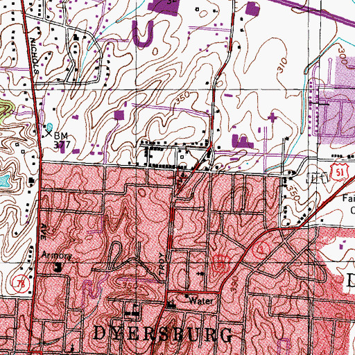 Topographic Map of Commissioner District 7, TN