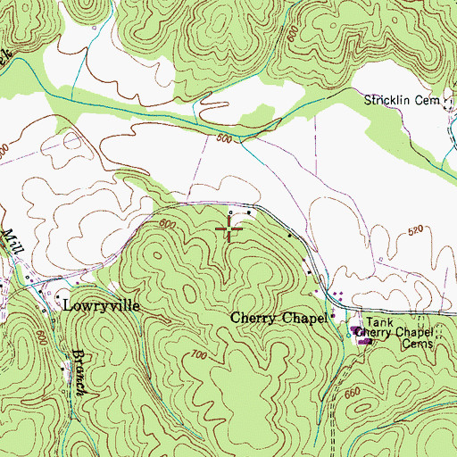 Topographic Map of Commissioner District 7, TN