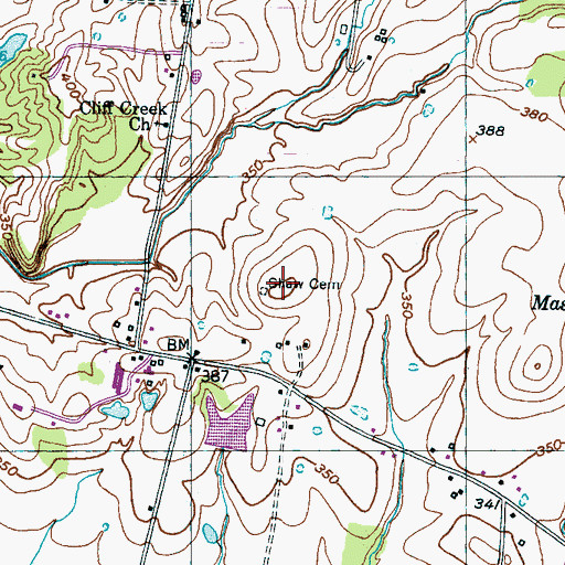 Topographic Map of Commissioner District 7, TN