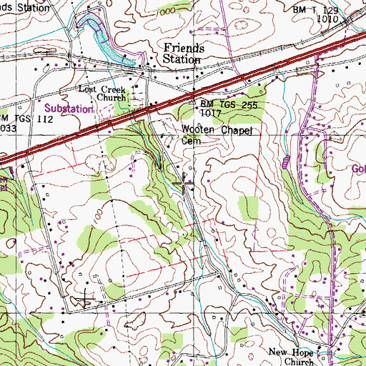 Topographic Map of Commissioner District 7, TN