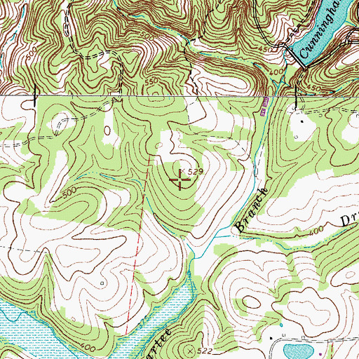 Topographic Map of Commissioner District 7, TN