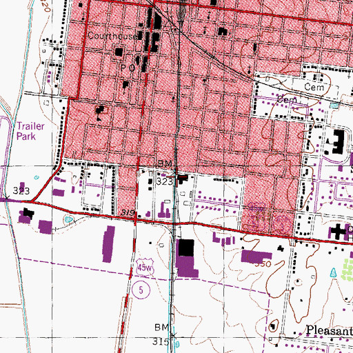 Topographic Map of Commissioner District 7, TN
