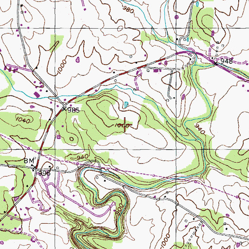 Topographic Map of Commissioner District 7, TN