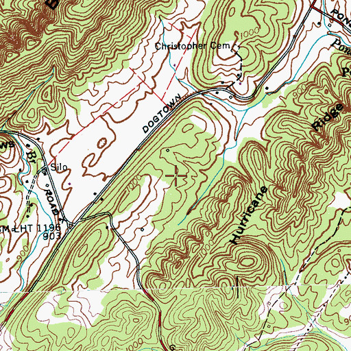 Topographic Map of Commissioner District 7, TN