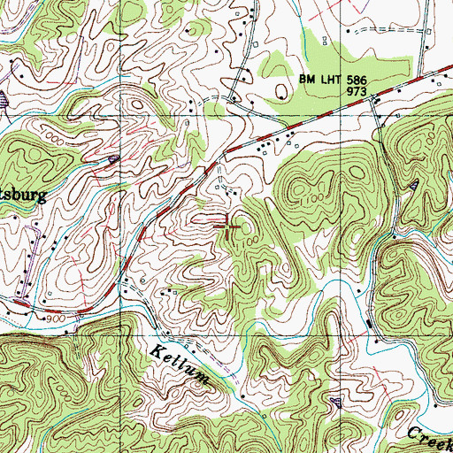Topographic Map of Commissioner District 7, TN