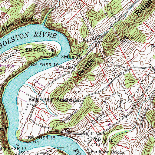 Topographic Map of Commissioner District 7, TN
