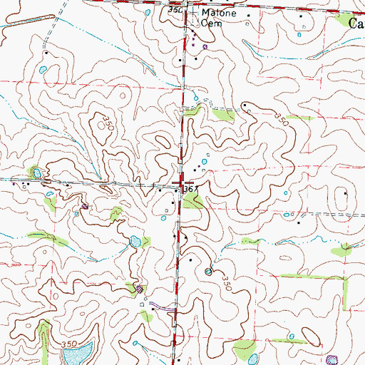 Topographic Map of Commissioner District 7, TN